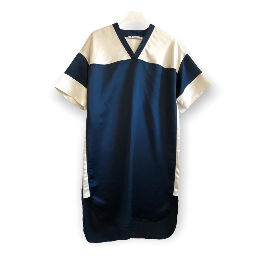 T BY ALEXANDER WANG V-Neck Short Sleeve Tunic Dress